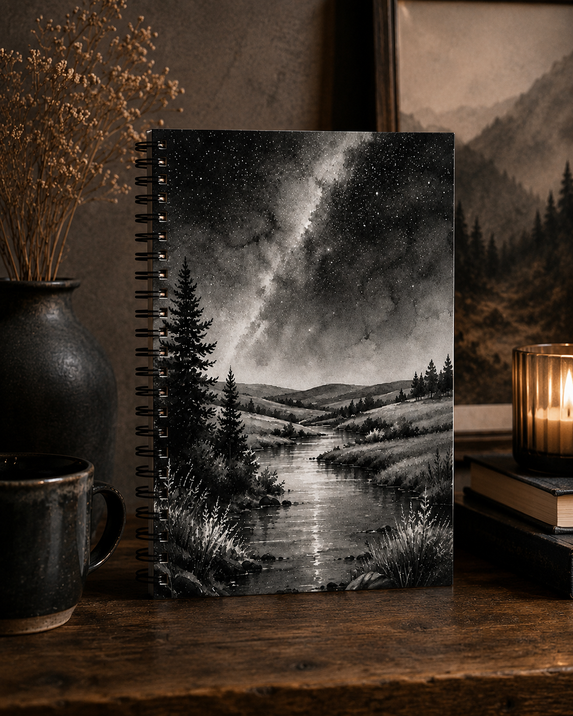 Black & White Wilderness Spiral Notebook | Ruled Line Journal