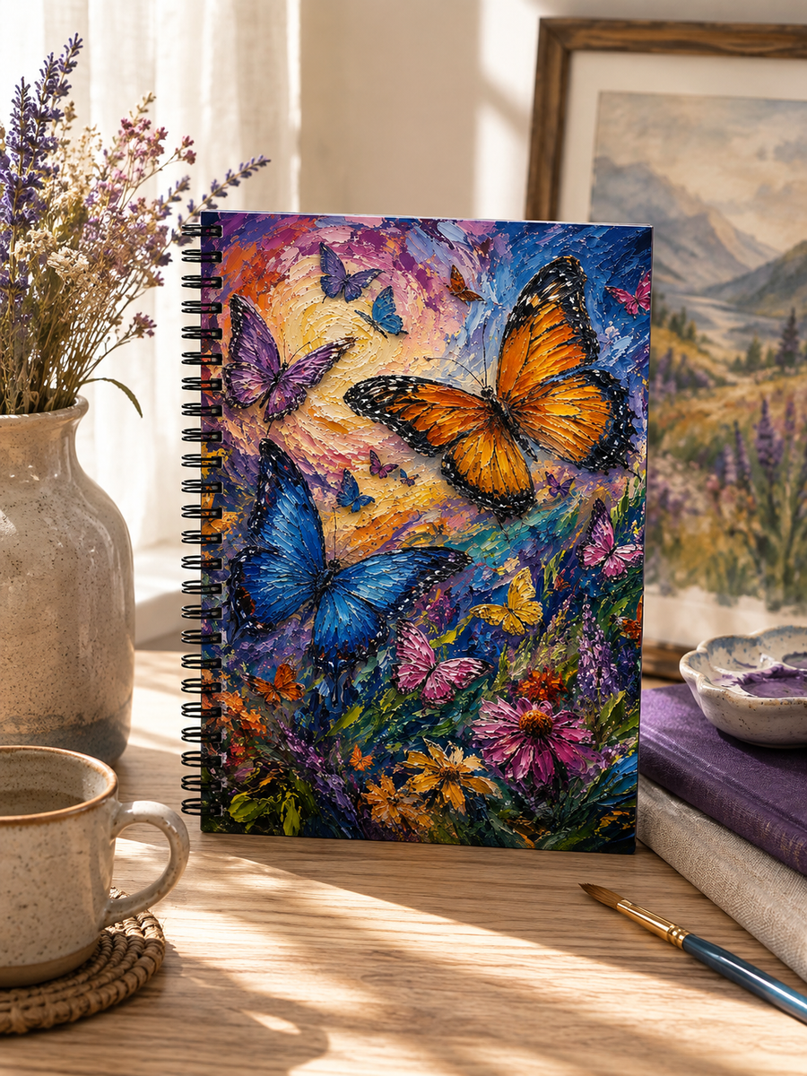 Butterfly Garden Spiral Notebook | Ruled Line Journal