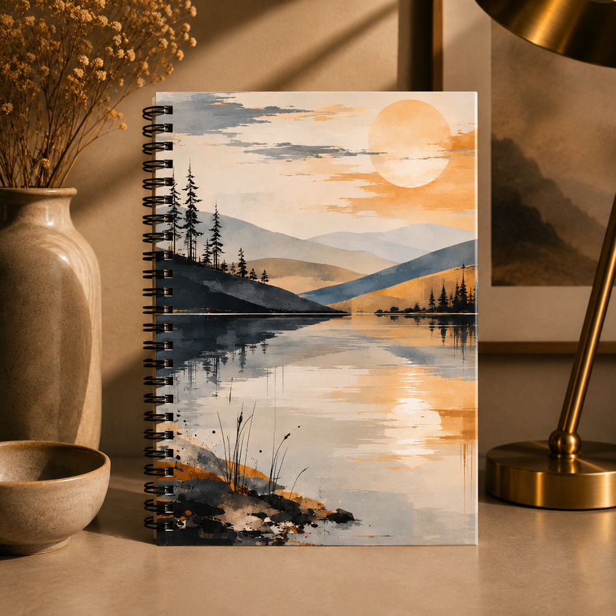 Calm Lake Hills Spiral Notebook | Ruled Line Journal