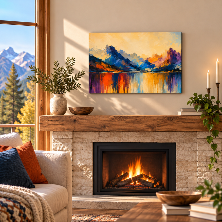 Abstract Mountain Canvas Print | 18×24 Wall Art