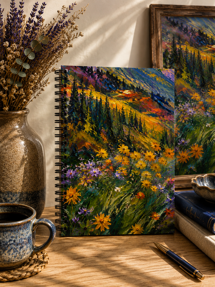 Mountain Wildflower Spiral Notebook | Ruled Line Journal