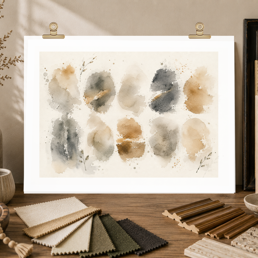River Stones Watercolor Poster