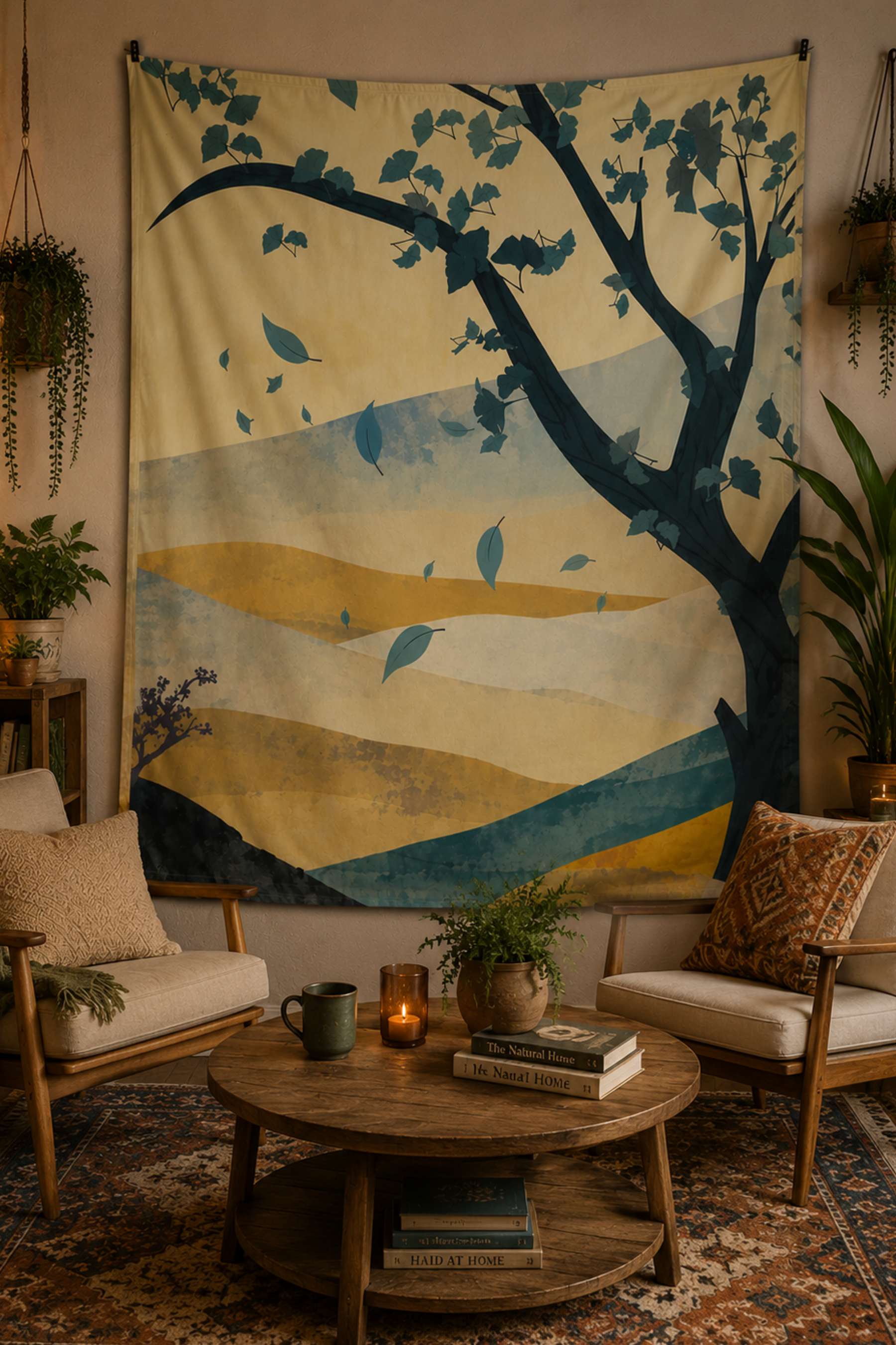 Windswept Hills Indoor Tapestry 50×60 | Abstract Nature Wall Decor
