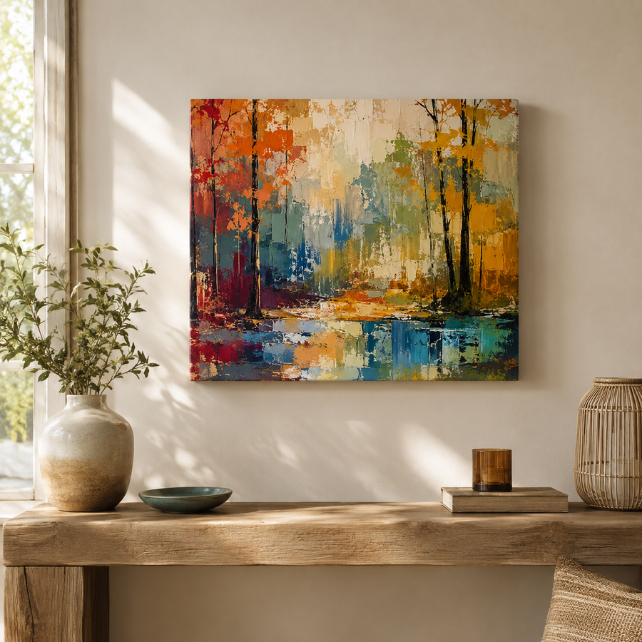 Abstract Autumn Forest Canvas