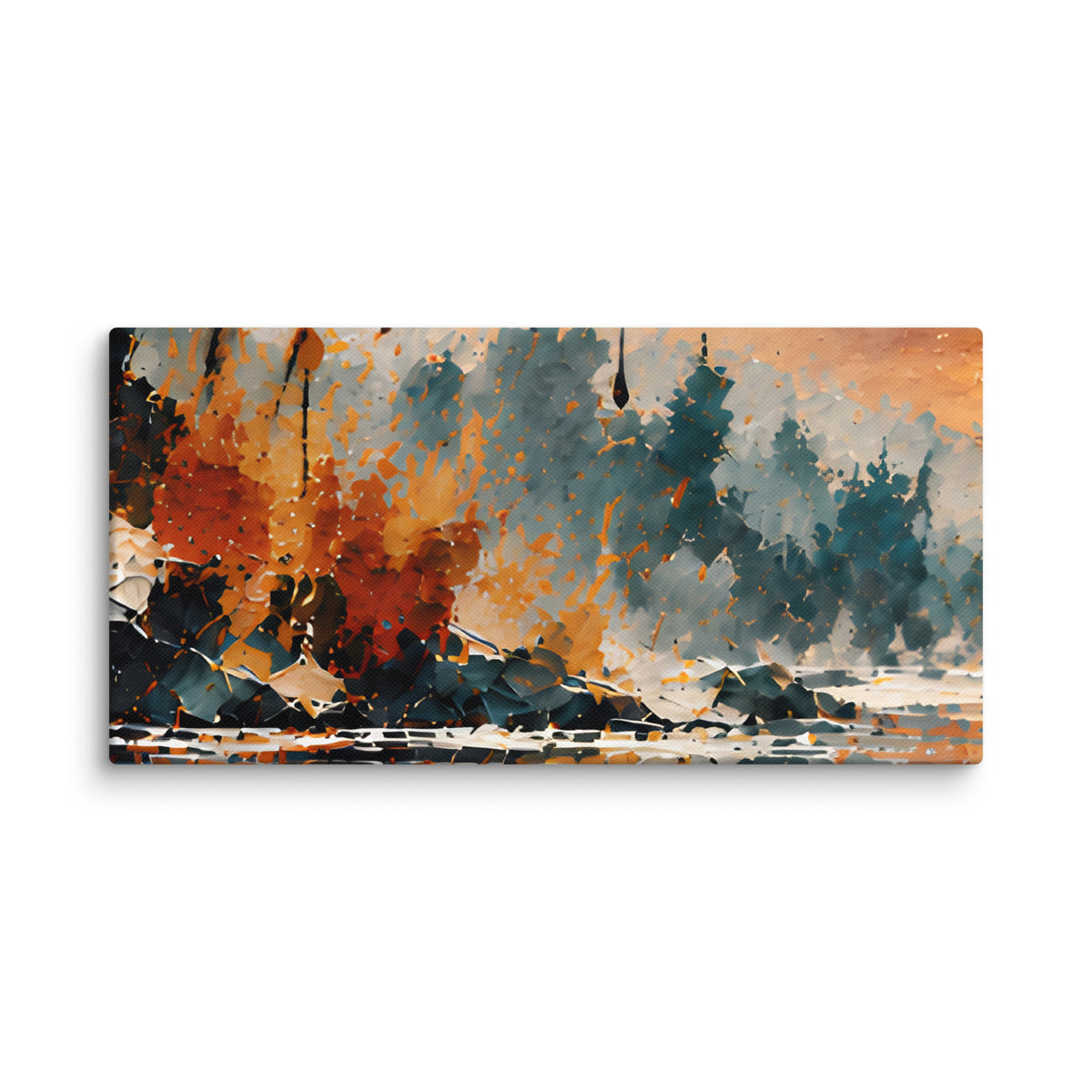 Abstract Autumn Canvas III 10×20 individual 3-piece set component