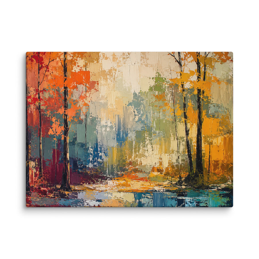 Abstract Autumn Forest Canvas Print | Colorful Landscape Wall Art 18×24