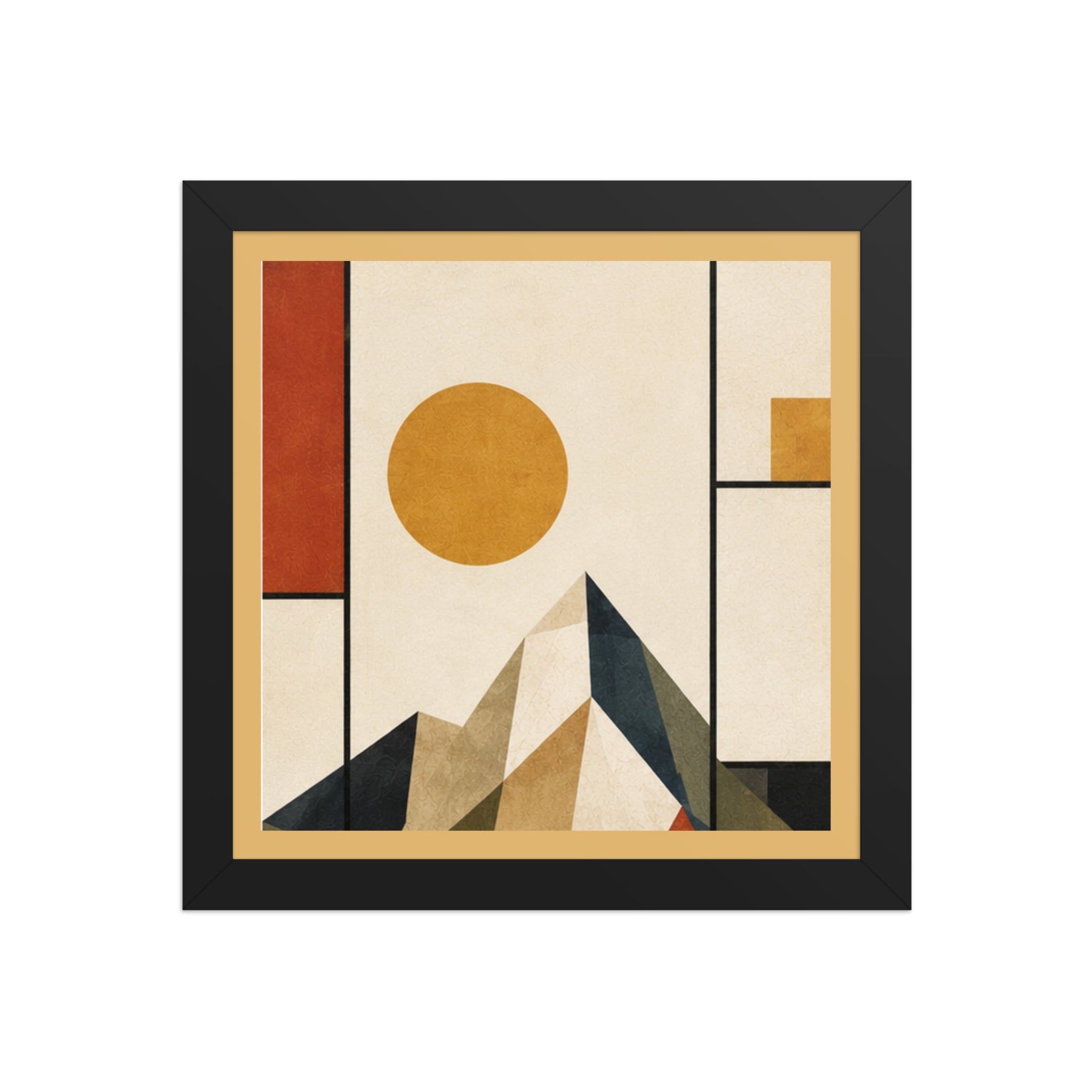 De Stijl geometric nature framed poster set component two, 10×10
