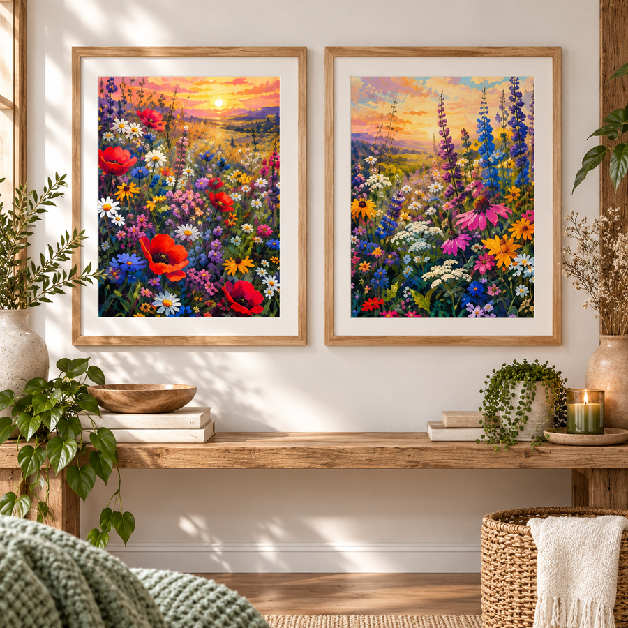 Wildflower Framed Poster Pair 16x20 mockup
