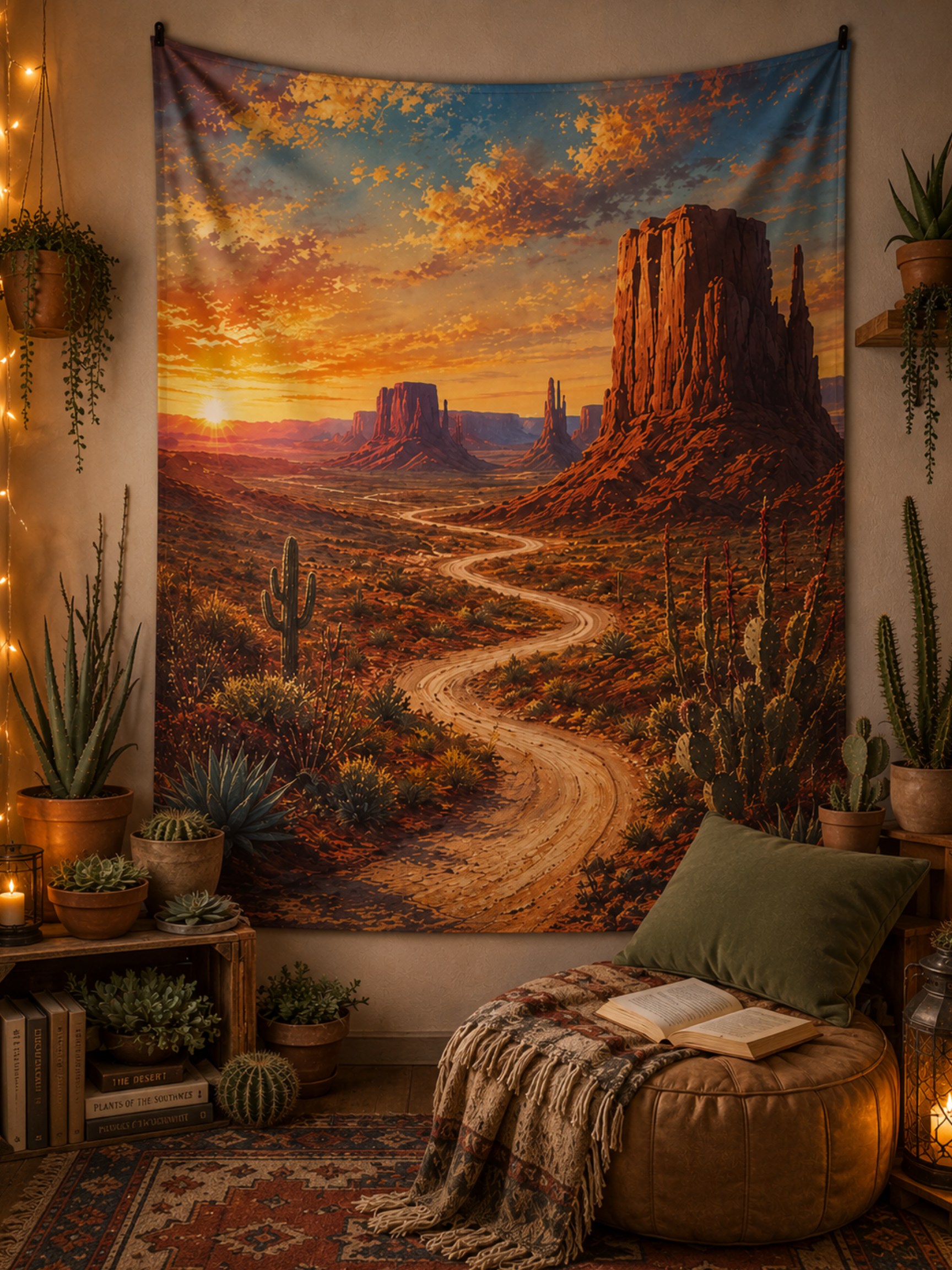 Arizona Desert Sunset Indoor Tapestry 50×60 | Southwest Wall Decor